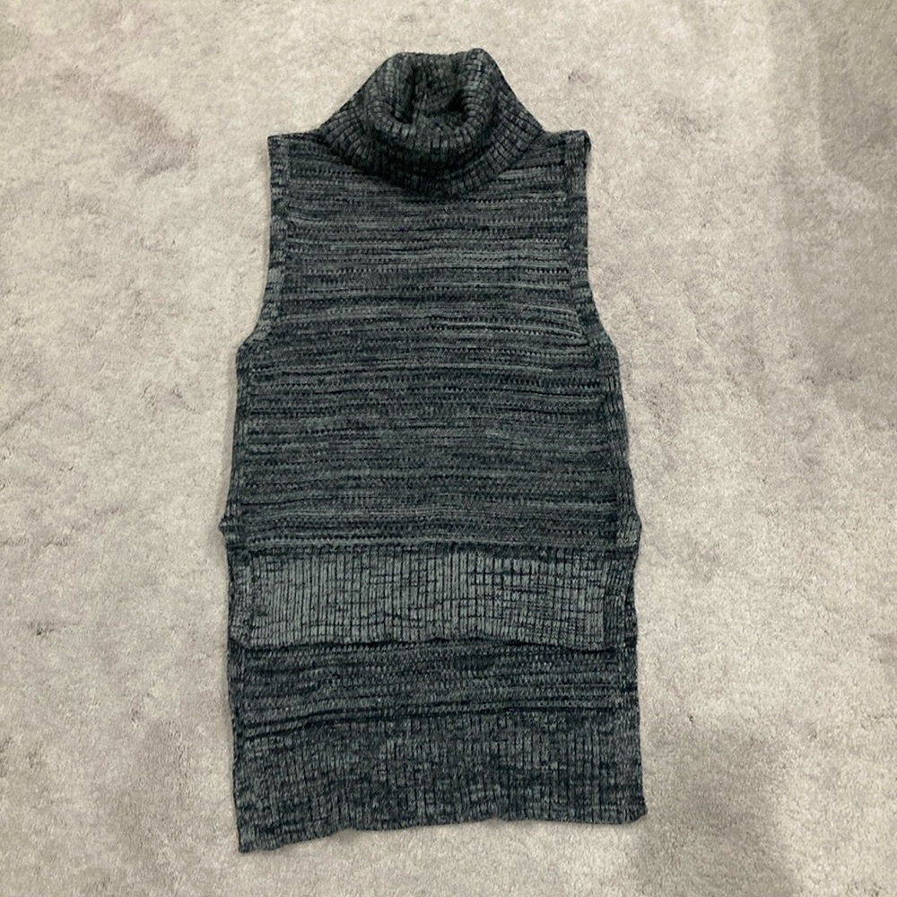 Cozy Gray Turtleneck Sweater Vest